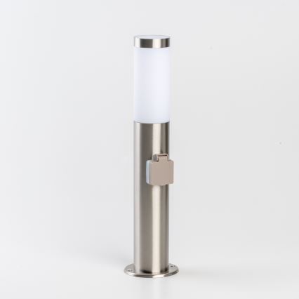 BRILAGI - Εξωτερικό φωτιστικό ELIA με πρίζα 1xE27/20W/230V IP44 50 cm ματ χρώμιο
