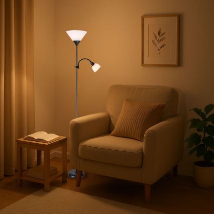 Brilagi - Φωτιστικό δαπέδου ARIANA 1xE27/100W/230V + 1xE14/25W μαύρο