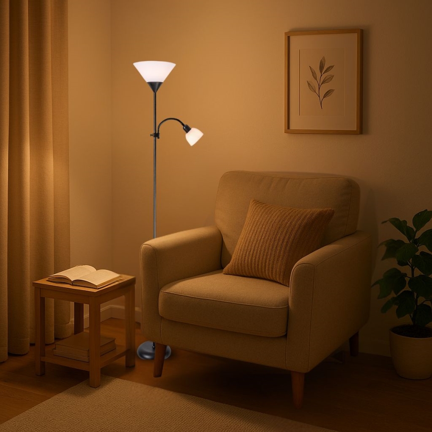 Brilagi - Φωτιστικό δαπέδου ARIANA 1xE27/100W/230V + 1xE14/25W μαύρο