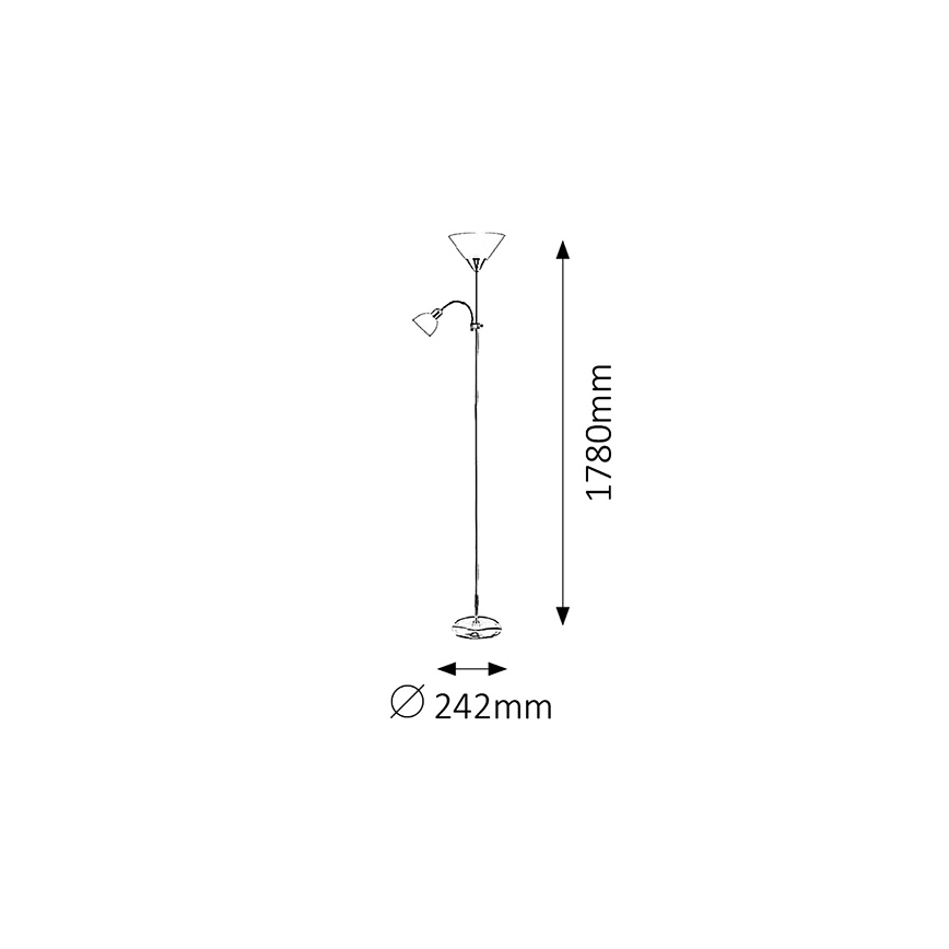Brilagi - Φωτιστικό δαπέδου ARIANA 1xE27/100W/230V + 1xE14/25W μαύρο