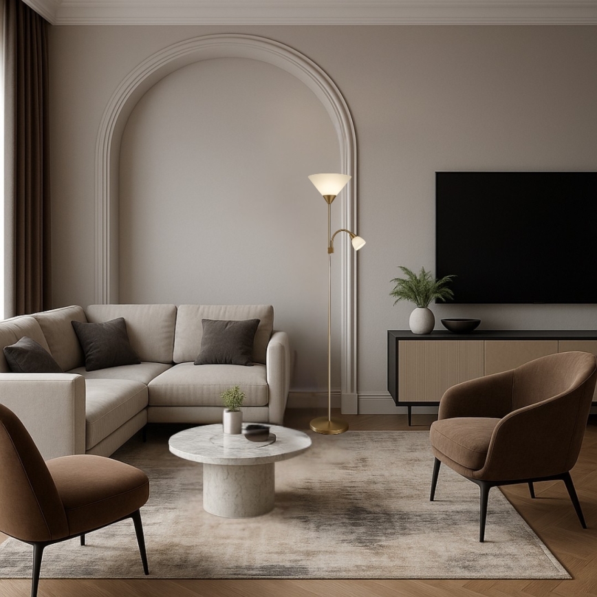 Brilagi - Φωτιστικό δαπέδου ARIANA 1xE27/100W/230V + 1xE14/25W, χρυσό