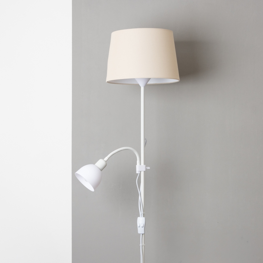 Brilagi - Φωτιστικό δαπέδου CERIA 1xE27/100W/230V + 1xE14/25W λευκό/μπεζ