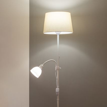 Brilagi - Φωτιστικό δαπέδου CERIA 1xE27/100W/230V + 1xE14/25W λευκό/μπεζ