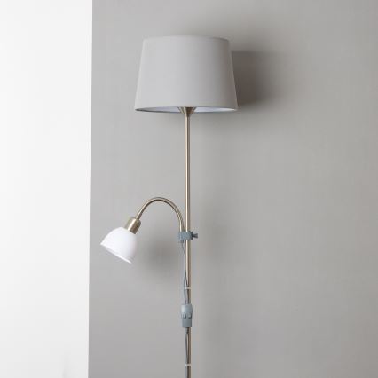 Brilagi - Φωτιστικό δαπέδου CERIA 1xE27/100W/230V + 1xE14/25W ματ χρώμιο/γκρι