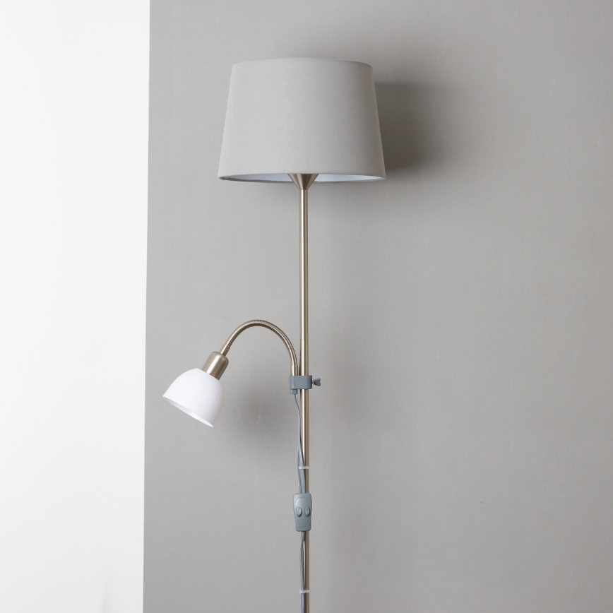 Brilagi - Φωτιστικό δαπέδου CERIA 1xE27/100W/230V + 1xE14/25W ματ χρώμιο/γκρι