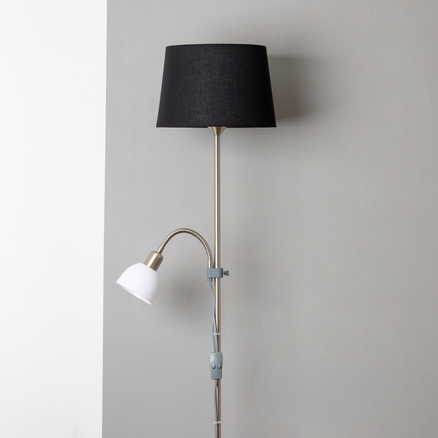 Brilagi - Φωτιστικό δαπέδου CERIA 1xE27/100W/230V + 1xE14/25W ματ χρώμιο/μαύρο