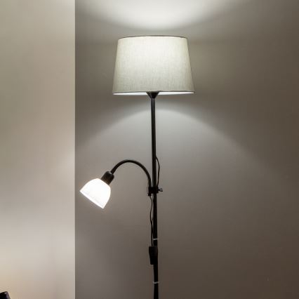 Brilagi - Φωτιστικό δαπέδου CERIA 1xE27/100W/230V + 1xE14/25W μαύρο/γκρι