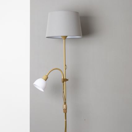 Brilagi - Φωτιστικό δαπέδου CERIA 2 σε 1 1xE27/100W/230V + 1xE14/25W χρυσό/γκρι