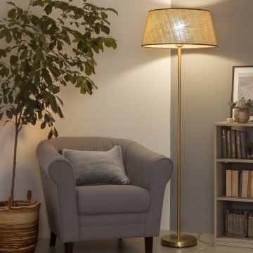 Brilagi - Φωτιστικό δαπέδου LED CERIA 1xE27/20W/230V Ø 50 εκ. μπεζ/χρυσό