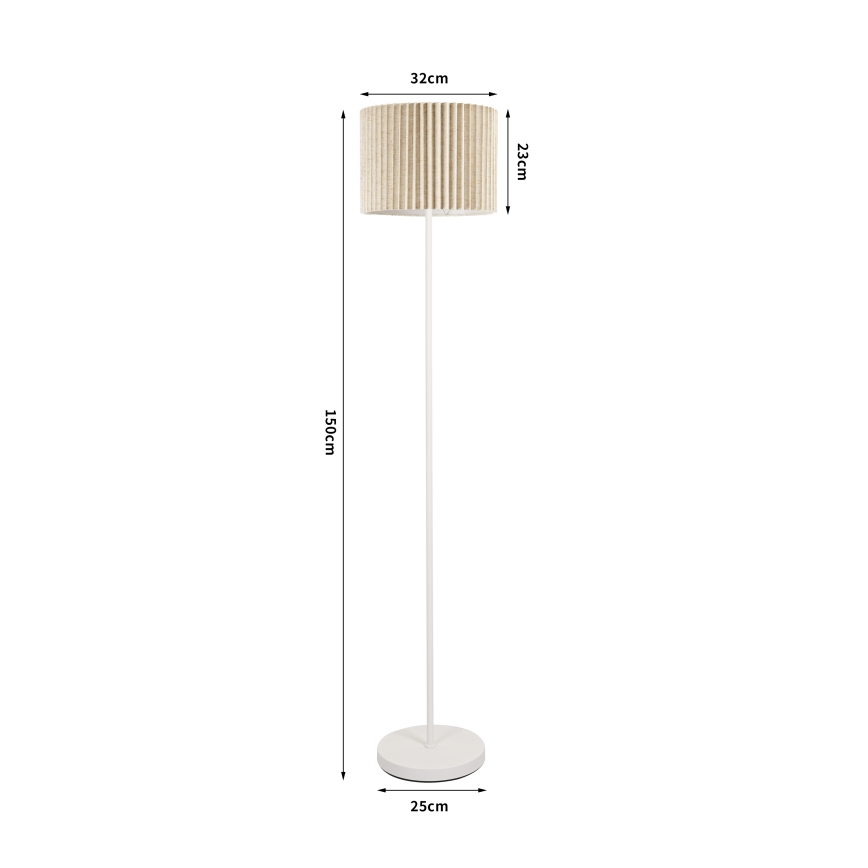 Brilagi - Φωτιστικό δαπέδου NORDIC WAVE 1xE27/15W/230V λινό/λευκό