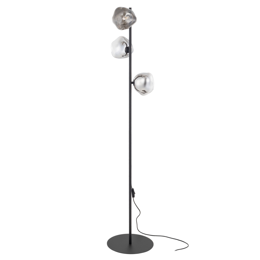 Brilagi - Φωτιστικό δαπέδου VULCANO 3xG9/8W/230V μαύρο/καπνιστό μαύρο