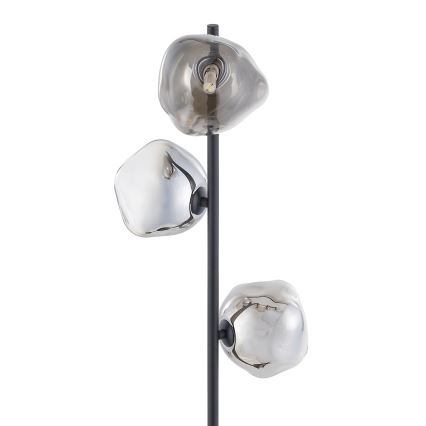 Brilagi - Φωτιστικό δαπέδου VULCANO 3xG9/8W/230V μαύρο/καπνιστό μαύρο