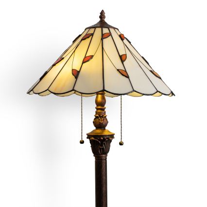 Brilagi - Φωτιστικό δαπέδου βιτρώ Tiffany FOLIA 2xE27/60W/230V