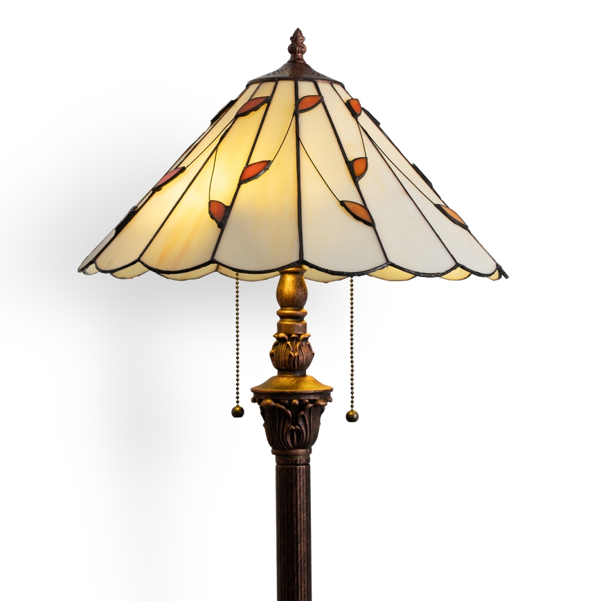 Brilagi - Φωτιστικό δαπέδου βιτρώ Tiffany FOLIA 2xE27/60W/230V