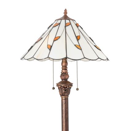 Brilagi - Φωτιστικό δαπέδου βιτρώ Tiffany FOLIA 2xE27/60W/230V
