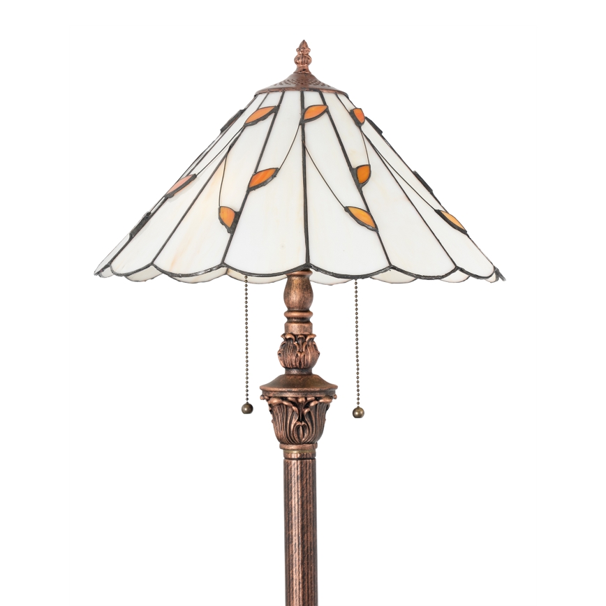 Brilagi - Φωτιστικό δαπέδου βιτρώ Tiffany FOLIA 2xE27/60W/230V