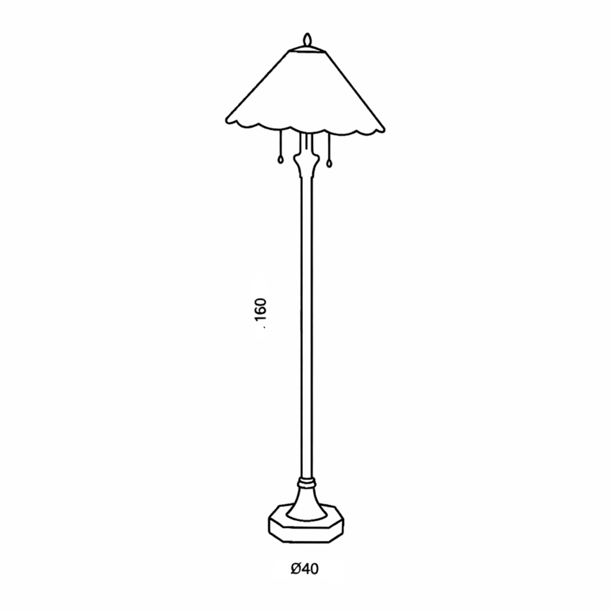 Brilagi - Φωτιστικό δαπέδου βιτρώ Tiffany FOLIA 2xE27/60W/230V