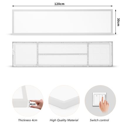 Brilagi - LED φωτιστικό οροφής μπάνιου FRAME LED/50W/230V 3000/4000/6000K 120x30 cm IP44 ασημί