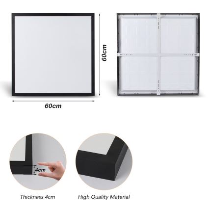 Brilagi - Φωτιστικό οροφής μπάνιου LED FRAME LED/50W/230V 60x60 cm 3000/4000/6000K IP44 μαύρο