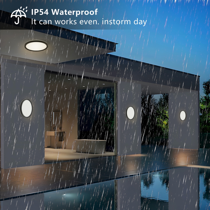 Brilagi - Φωτιστικό οροφής μπάνιου LED ULTRA SLIM LED/12W/230V διάμετρος 22,5 cm μαύρο IP54