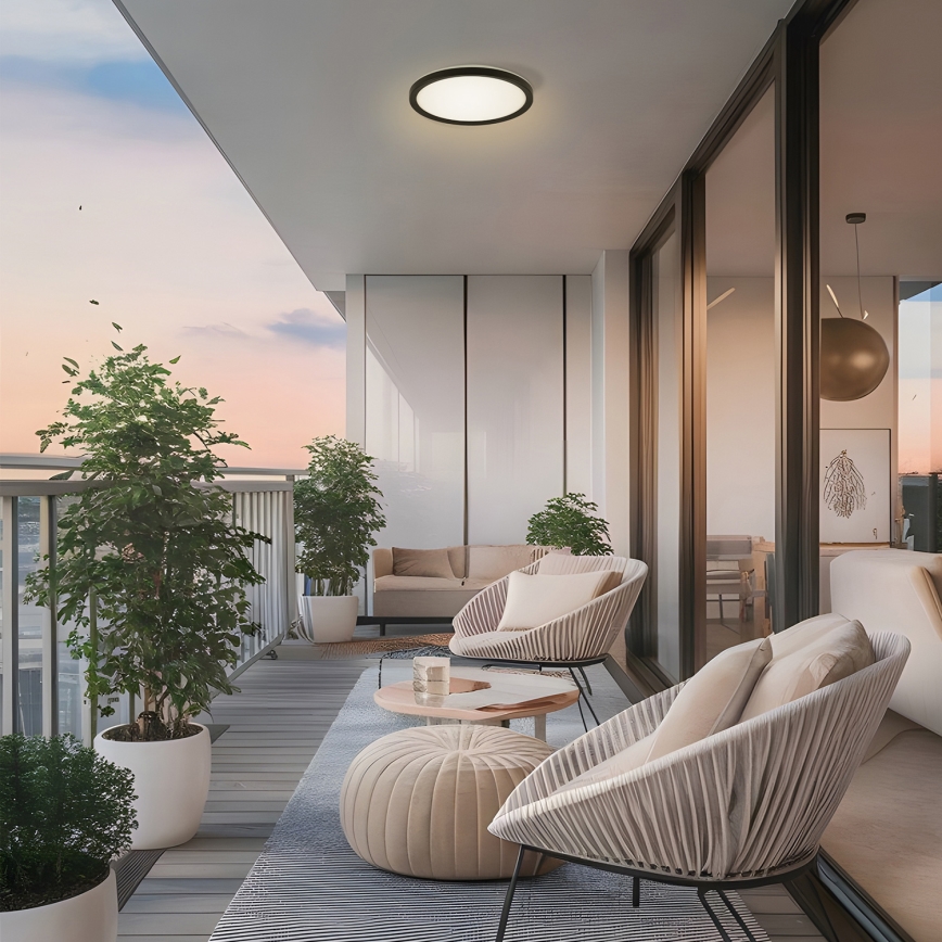 Brilagi - Φωτιστικό οροφής μπάνιου LED ULTRA SLIM LED/12W/230V διάμετρος 22,5 cm μαύρο IP54