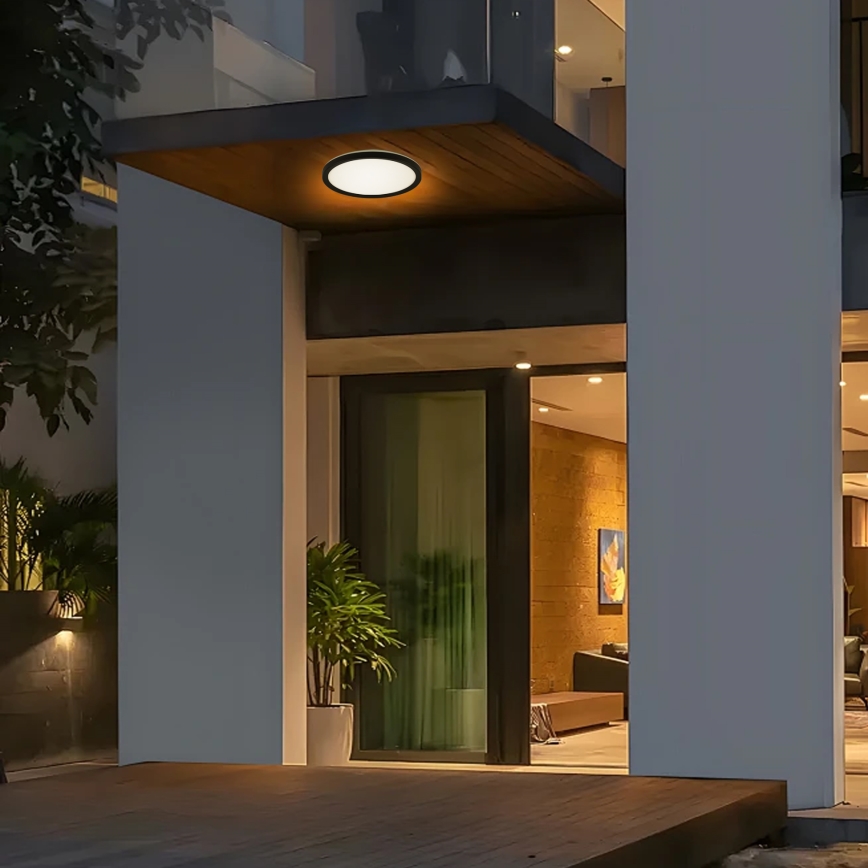 Brilagi - Φωτιστικό οροφής μπάνιου LED ULTRA SLIM LED/12W/230V διάμετρος 22,5 cm μαύρο IP54