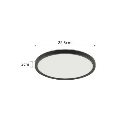 Brilagi - Φωτιστικό οροφής μπάνιου LED ULTRA SLIM LED/12W/230V διάμετρος 22,5 cm μαύρο IP54
