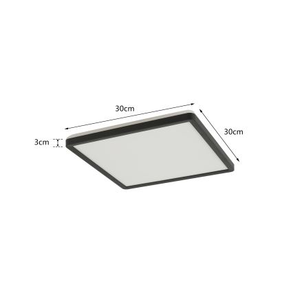 Brilagi - Φωτιστικό οροφής μπάνιου LED ULTRA SLIM LED/18W/230V 30x30 cm μαύρο IP54