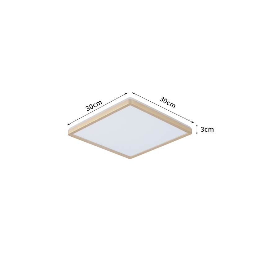 Brilagi - LED πλαφονιέρα μπάνιου ULTRA SLIM LED/18W/230V 30x30 cm χρυσή IP54