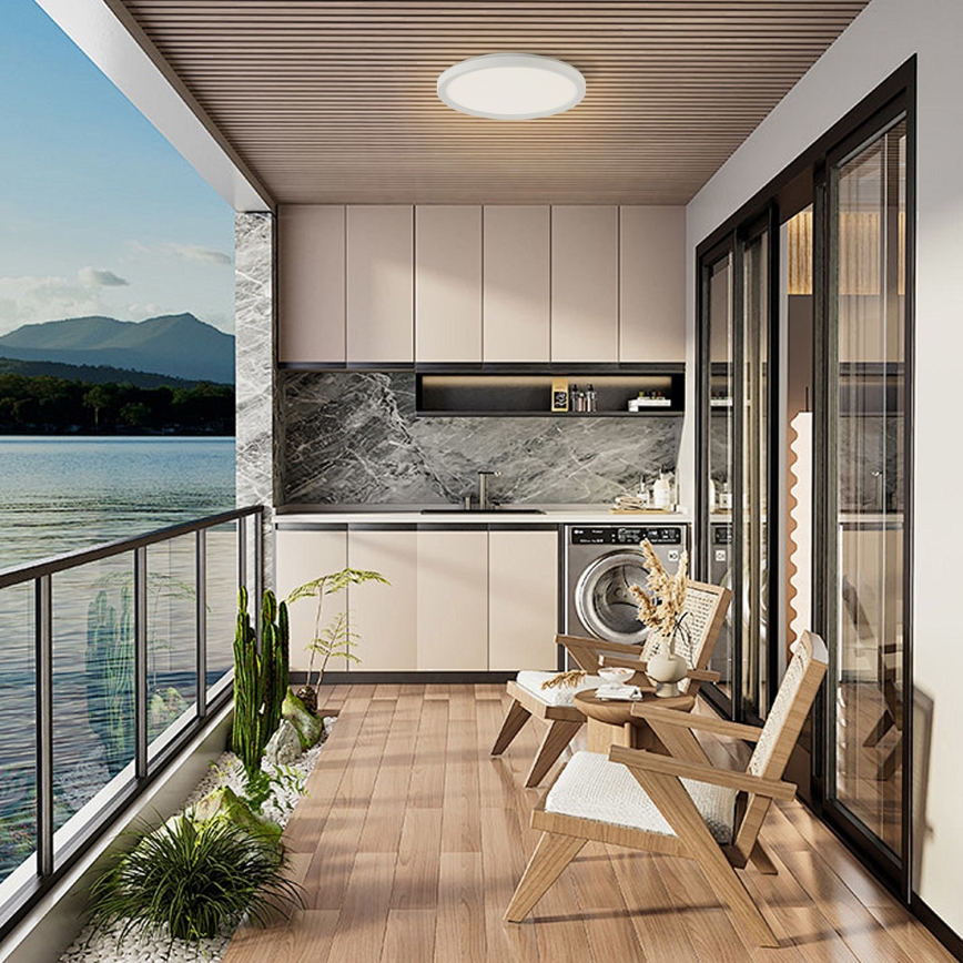 Brilagi - Φωτιστικό οροφής μπάνιου LED ULTRA SLIM LED/18W/230V διάμετρος 30 cm λευκό IP54