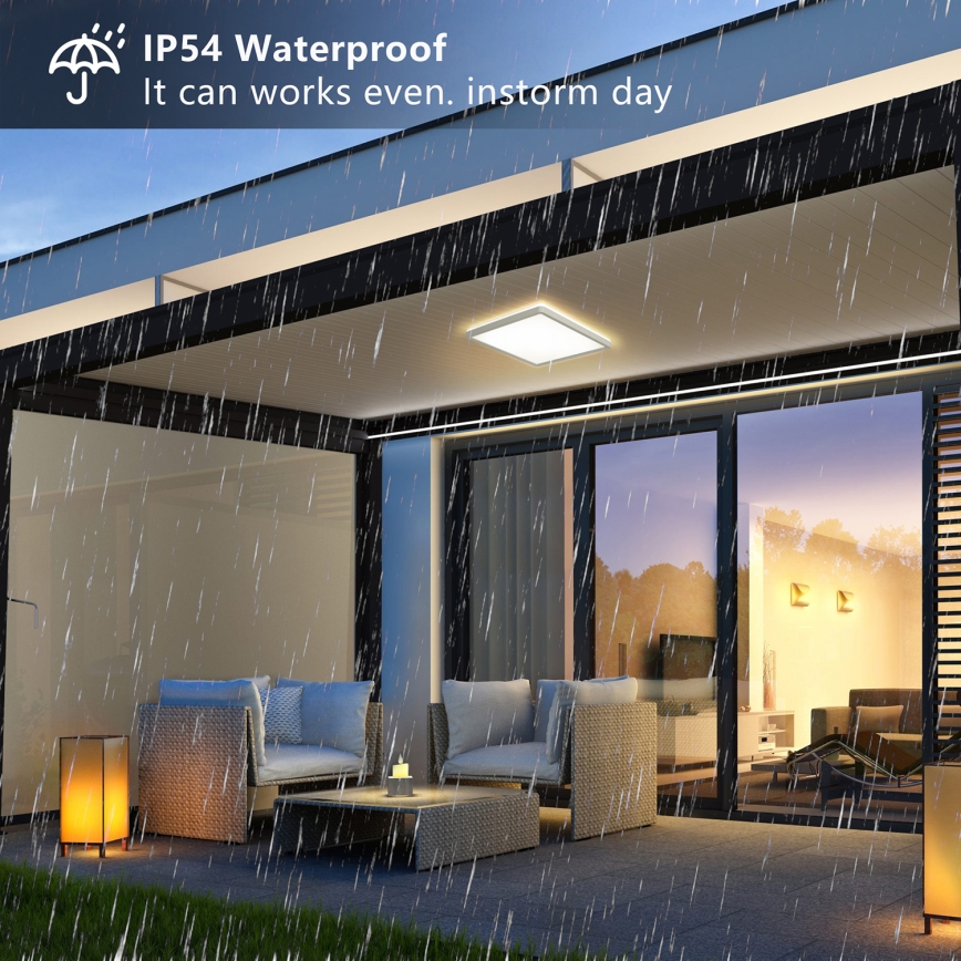 Brilagi - Φωτιστικό οροφής μπάνιου LED ULTRA SLIM LED/24W/230V 42x42 cm λευκό IP54