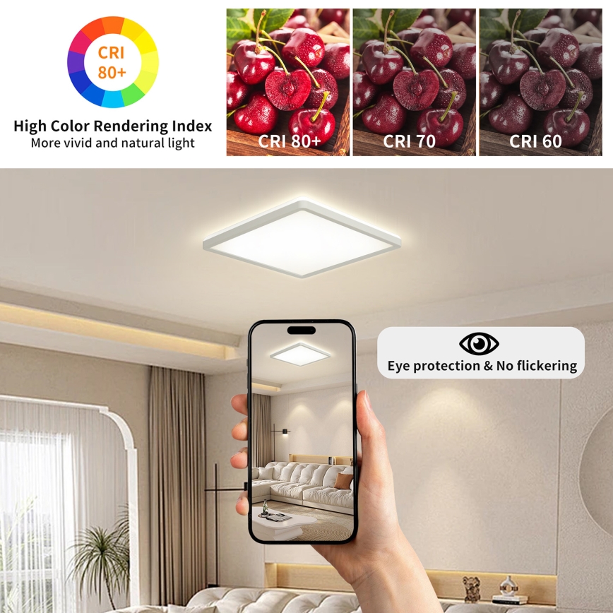Brilagi - Φωτιστικό οροφής μπάνιου LED ULTRA SLIM LED/24W/230V 42x42 cm λευκό IP54