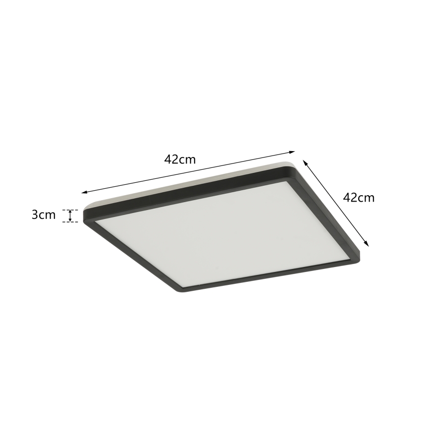 Brilagi - Φωτιστικό οροφής μπάνιου LED ULTRA SLIM LED/24W/230V 42x42 cm μαύρο IP54