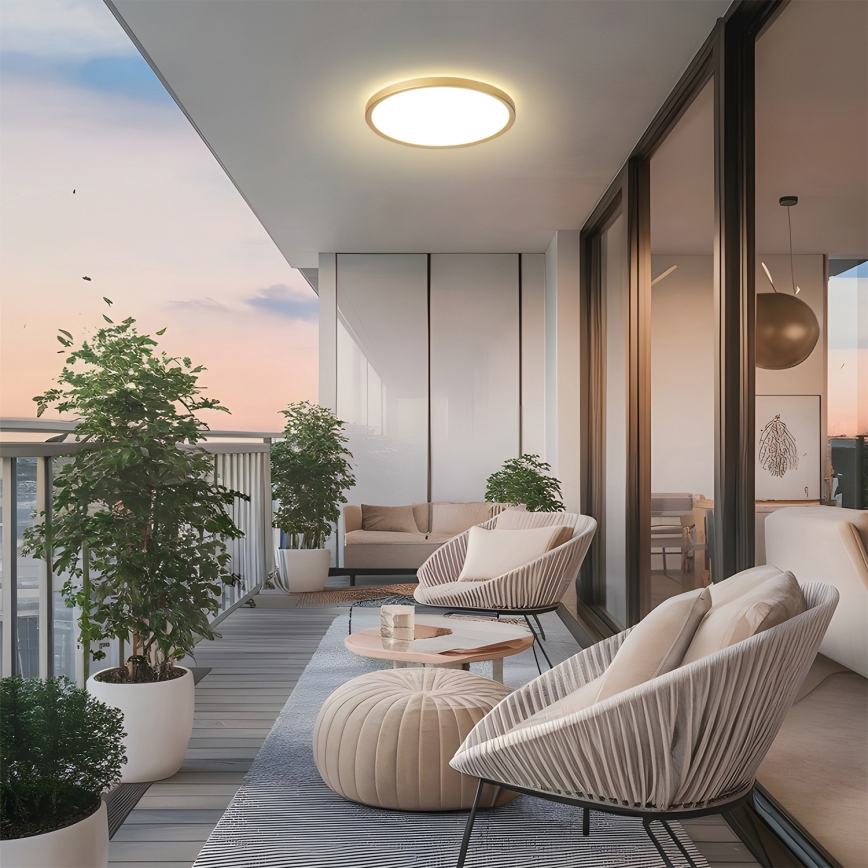 Brilagi - LED Φωτιστικό οροφής μπάνιου ULTRA SLIM LED/24W/230V Ø 42 cm χρυσό IP54