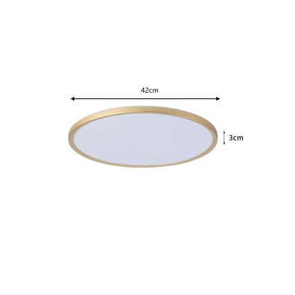 Brilagi - LED Φωτιστικό οροφής μπάνιου ULTRA SLIM LED/24W/230V Ø 42 cm χρυσό IP54