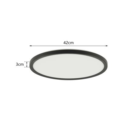 Brilagi - Φωτιστικό οροφής μπάνιου LED ULTRA SLIM LED/24W/230V διάμετρος 42 cm μαύρο IP54