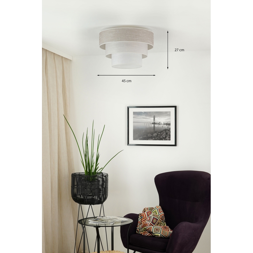 Brilagi - Φωτιστικό οροφής ALASKA LUNETA 1xE27/15W/230V διάμετρος 45 cm γκρι/κρεμ