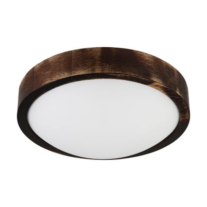 Brilagi - Φωτιστικό οροφής CARVALHO SLIM SMOKEY 1xE27/60W/230V, φινίρισμα δρυός, διάμ. 27,5 εκ.