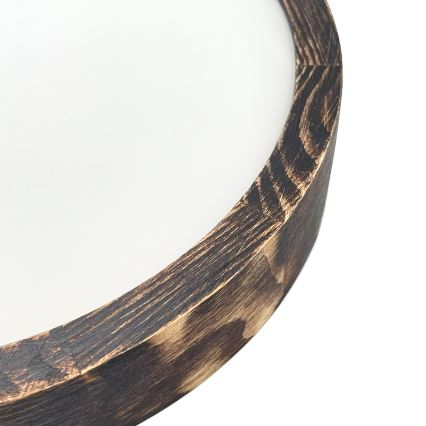 Brilagi - Φωτιστικό οροφής CARVALHO SLIM SMOKEY 1xE27/60W/230V, φινίρισμα δρυός, διάμ. 27,5 εκ.