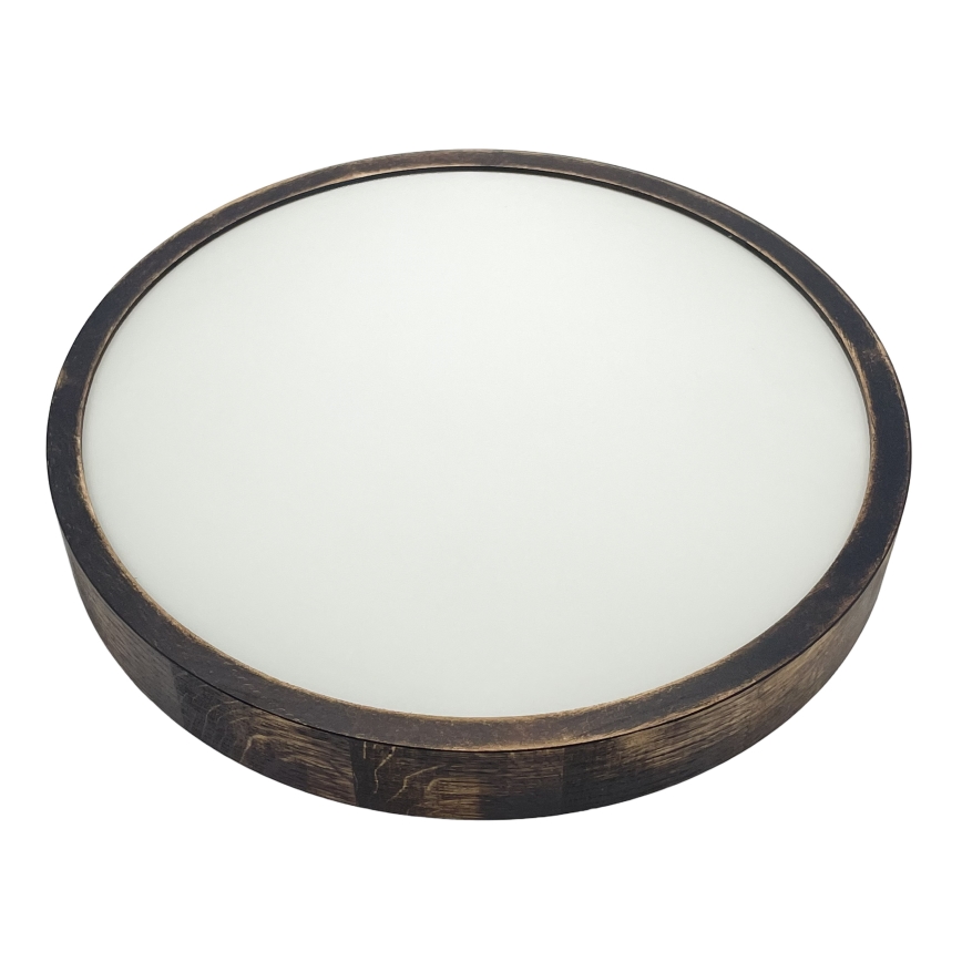 Brilagi - Φωτιστικό οροφής CARVALHO SLIM SMOKEY 2xE27/60W/230V από δρυς, διάμ. 37,5 εκ.