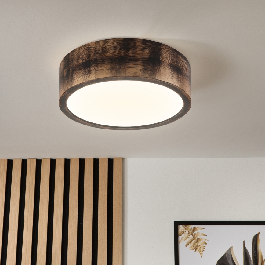 Brilagi - Φωτιστικό οροφής CARVALHO SMOKEY 1xE27/60W/230V από βελανιδιά διάμ. 27,5 εκ.