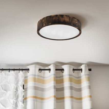 Brilagi - Φωτιστικό οροφής CARVALHO SMOKEY 2xE27/60W/230V σε απόχρωση δρυός διάμ. 37,5 cm