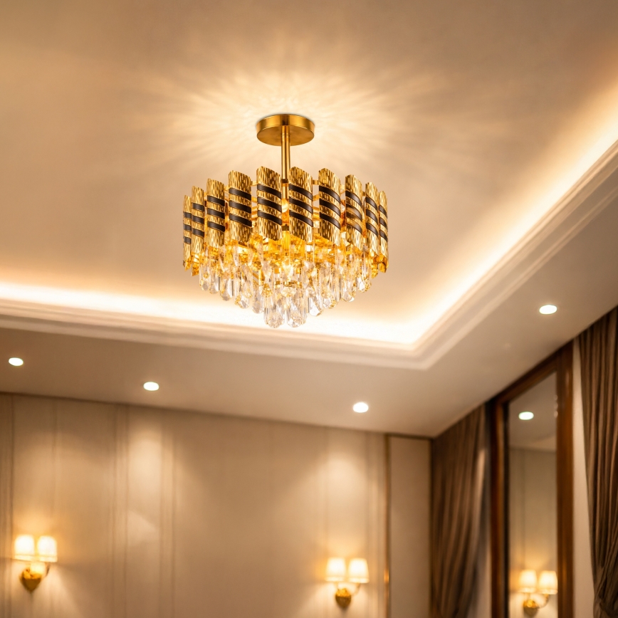 Brilagi - Φωτιστικό οροφής CRISTAL, προσαρτημένο, 5xE14/40W/230V, διάμετρος 38 εκ.