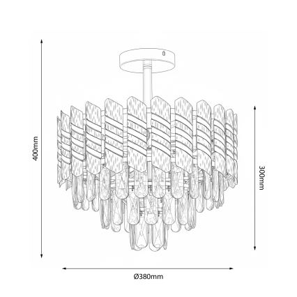 Brilagi - Φωτιστικό οροφής CRISTAL, προσαρτημένο, 5xE14/40W/230V, διάμετρος 38 εκ.
