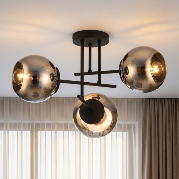 BRILAGI - Φωτιστικό οροφής DIOR 3xE27/60W/230V μαύρο/καπνιστό γκρι