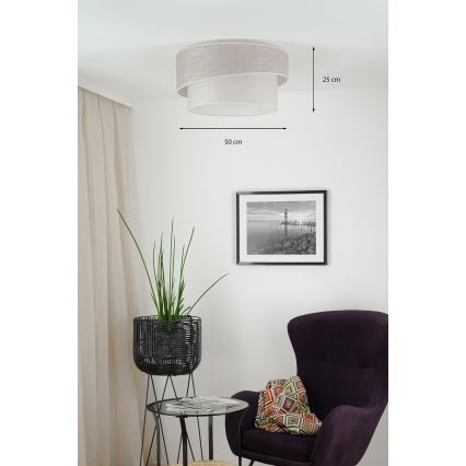Brilagi - Φωτιστικό οροφής DOVER SHINE 1xE27/15W/230V διάμετρος 50 cm γκρι/κρεμ