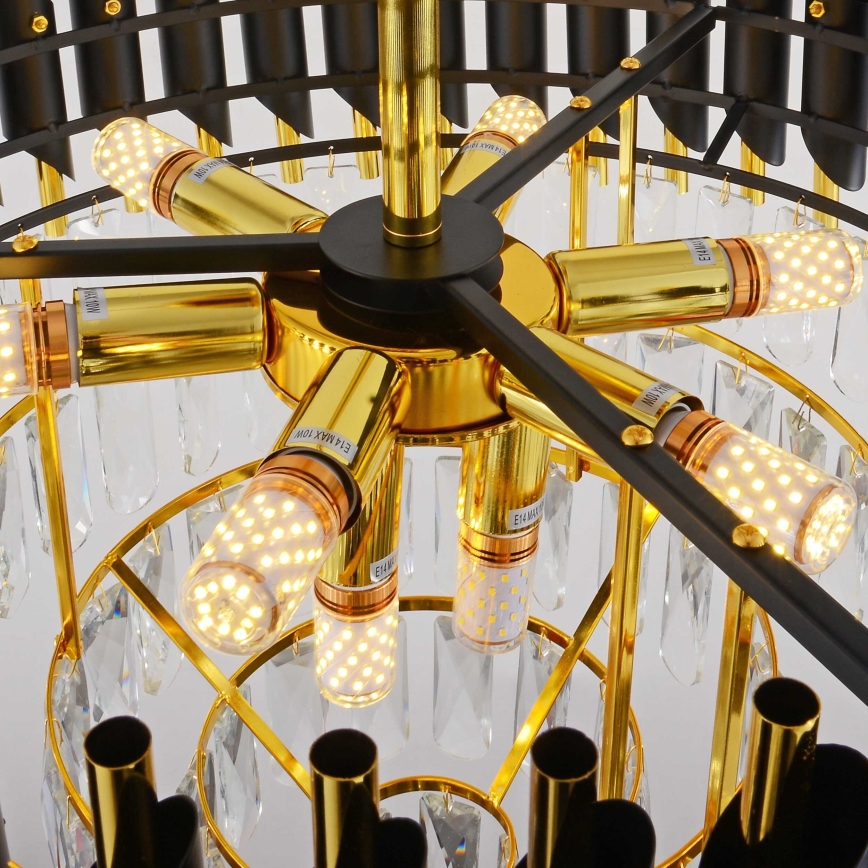 BRILAGI - Φωτιστικό οροφής ECLIPSE 9xE14/10W/230V Ø 58 cm χρυσό/μαύρο