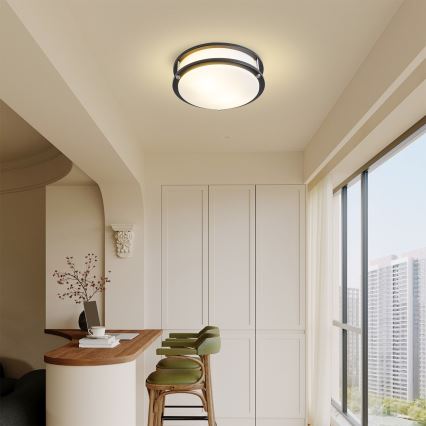 Brilagi - Φωτιστικό οροφής ELARO 2xE27/40W/230V, Ø 26 cm, μαύρο