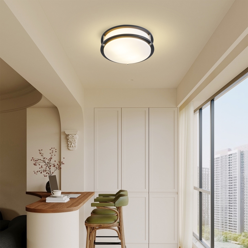 Brilagi - Φωτιστικό οροφής ELARO 2xE27/40W/230V, Ø 26 cm, μαύρο
