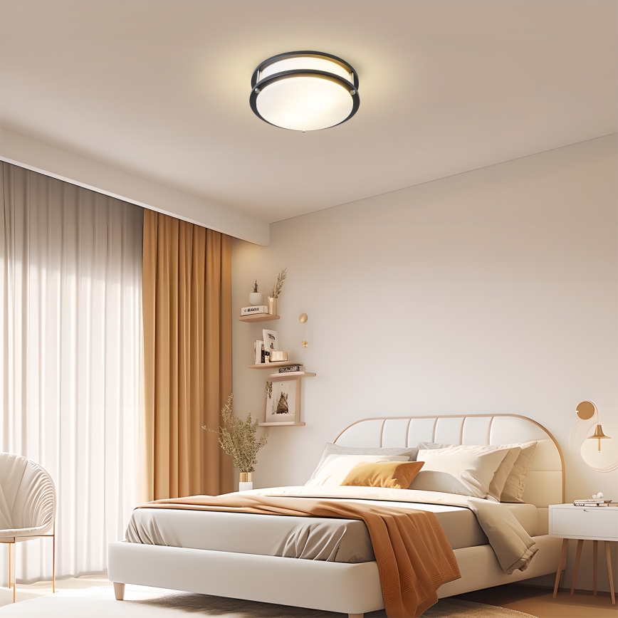 Brilagi - Φωτιστικό οροφής ELARO 2xE27/40W/230V, Ø 26 cm, μαύρο